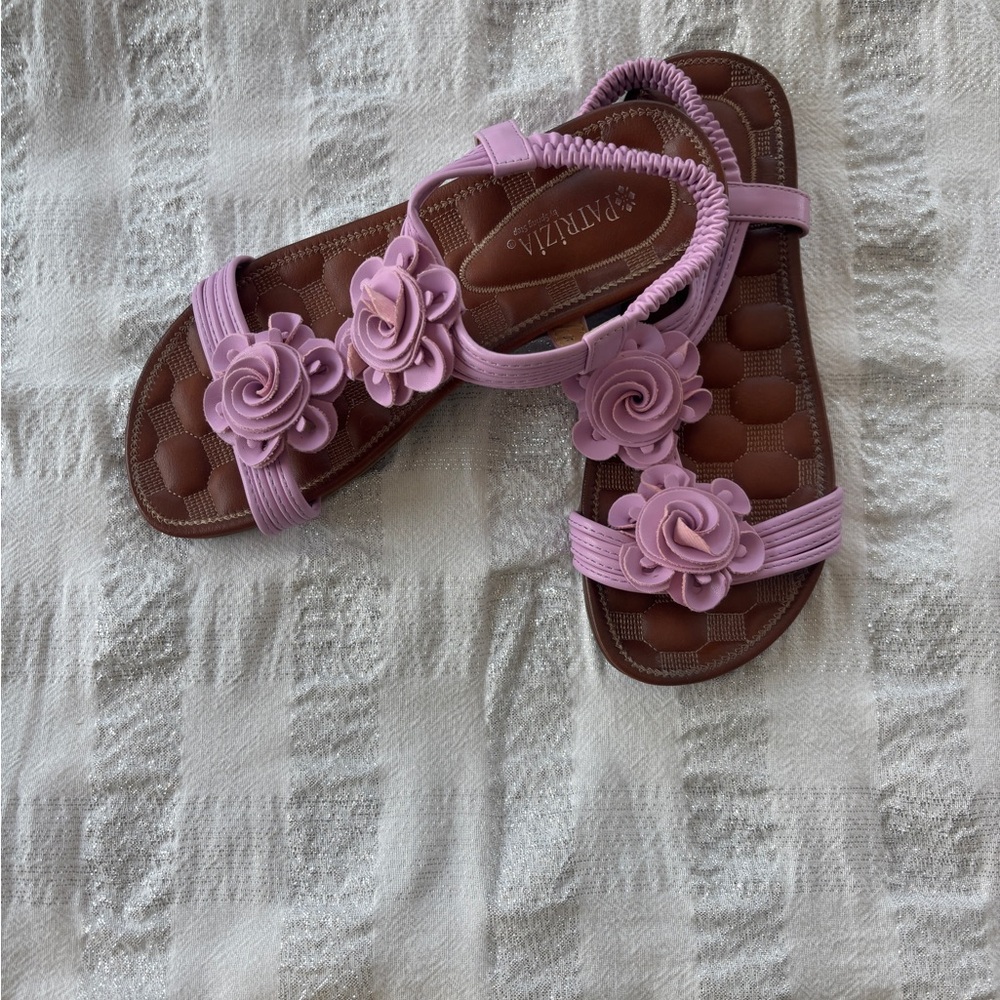 Lilac Floral Sandals by Anvita